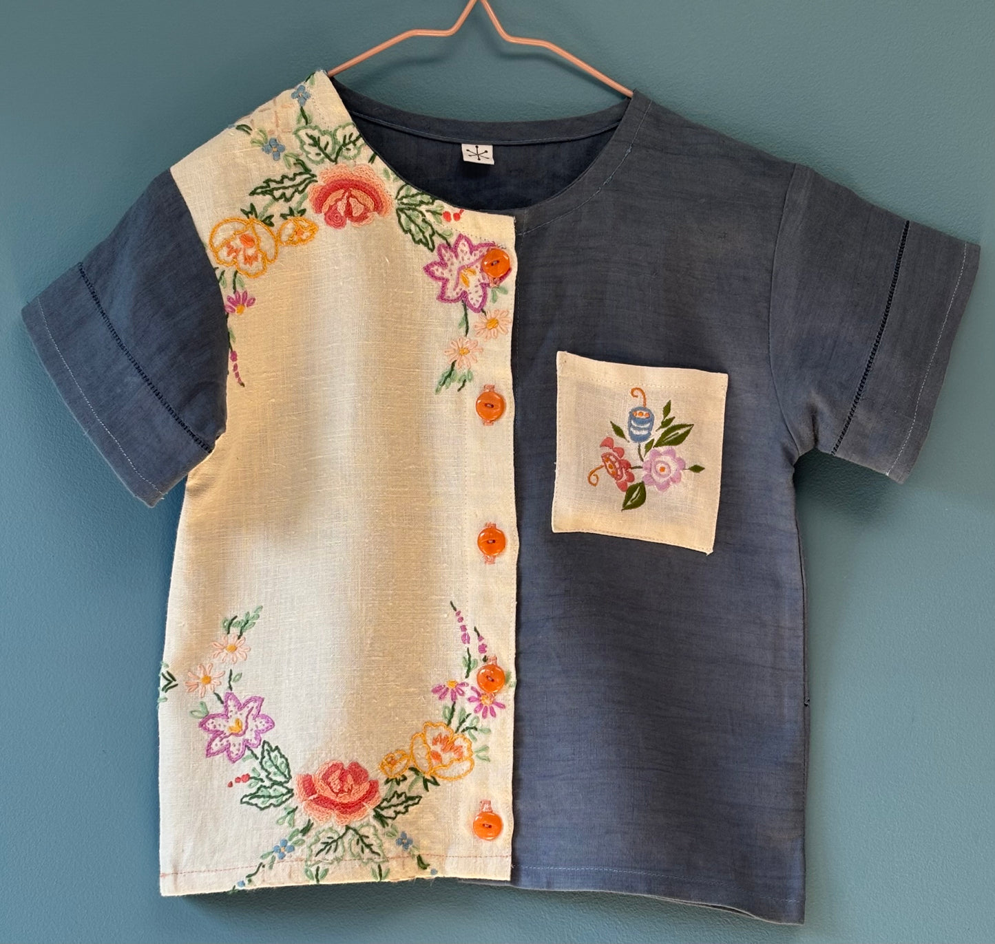 Embroidered linen shirt