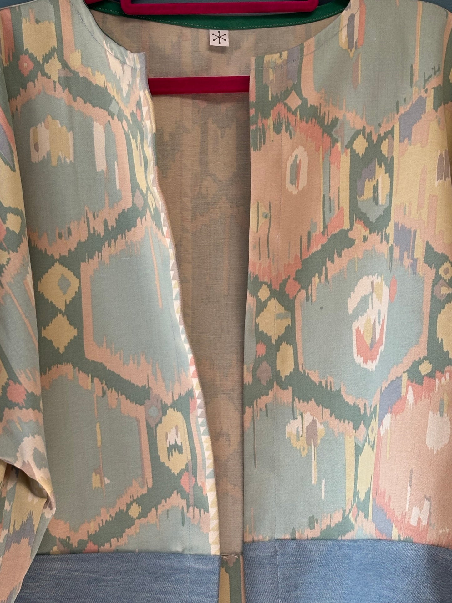 Repurposed vintage curtain jacket