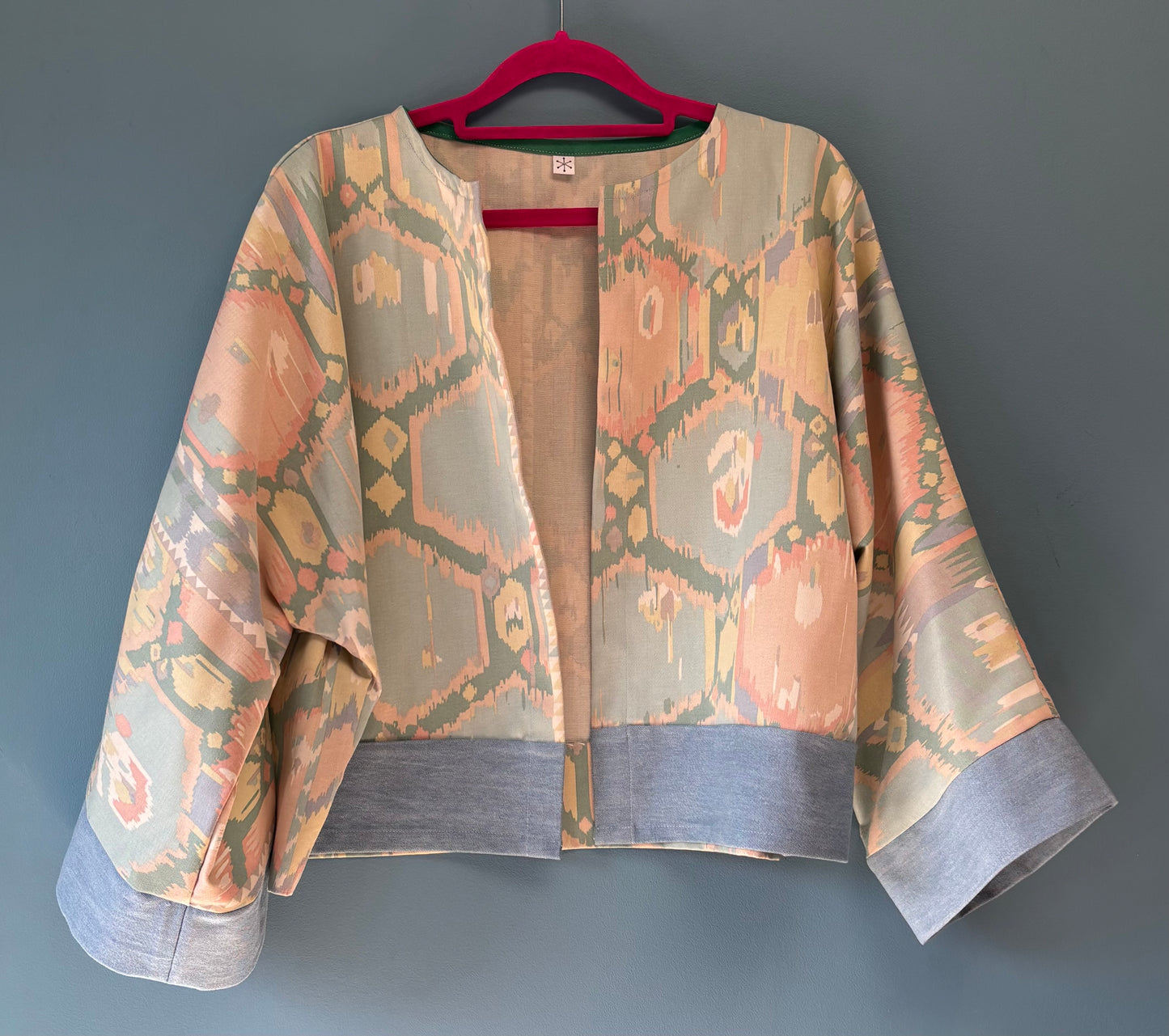 Repurposed vintage curtain jacket