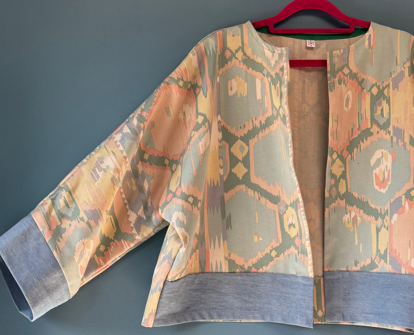 Repurposed vintage curtain jacket