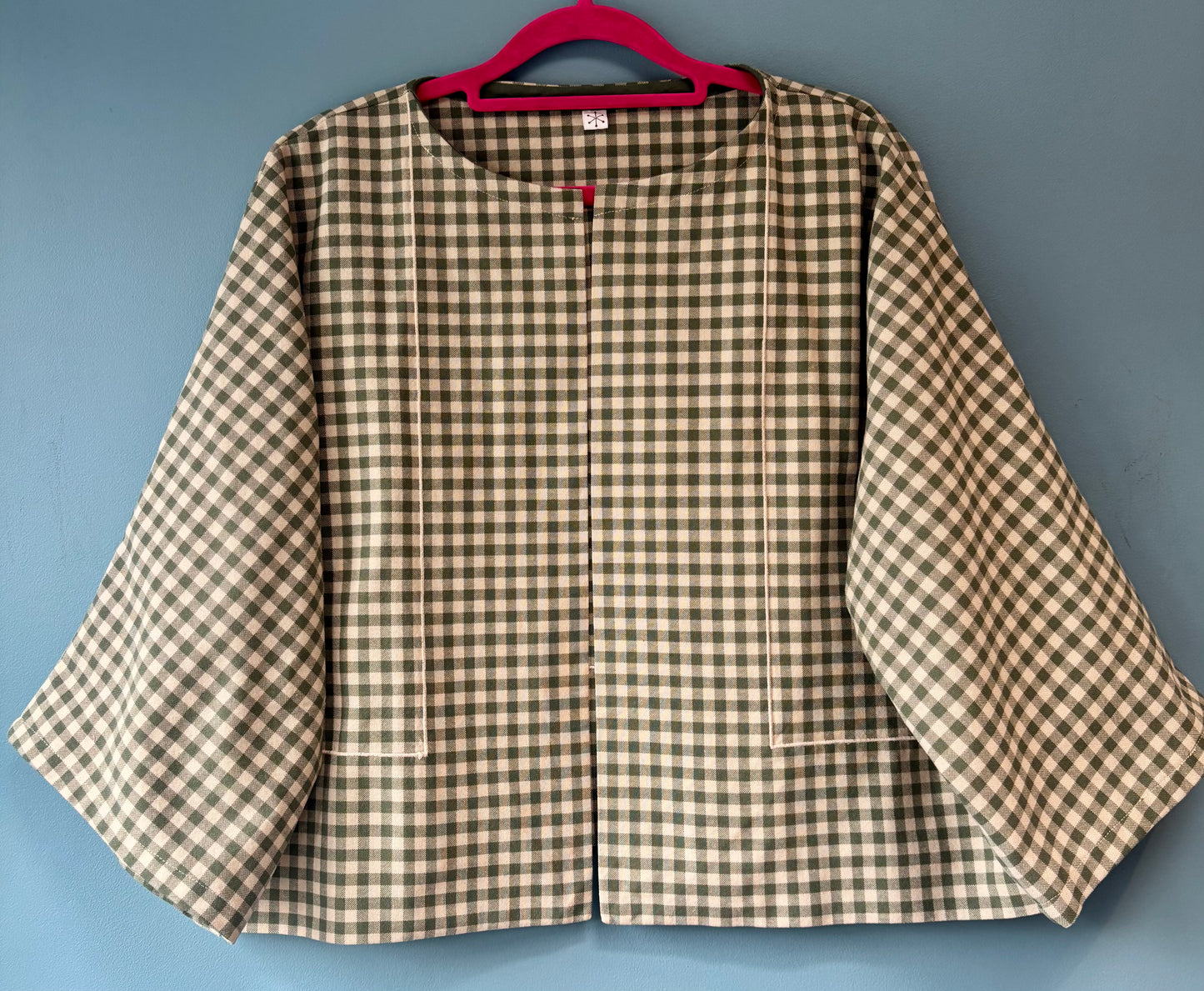 Repurposed tablecloth jacket