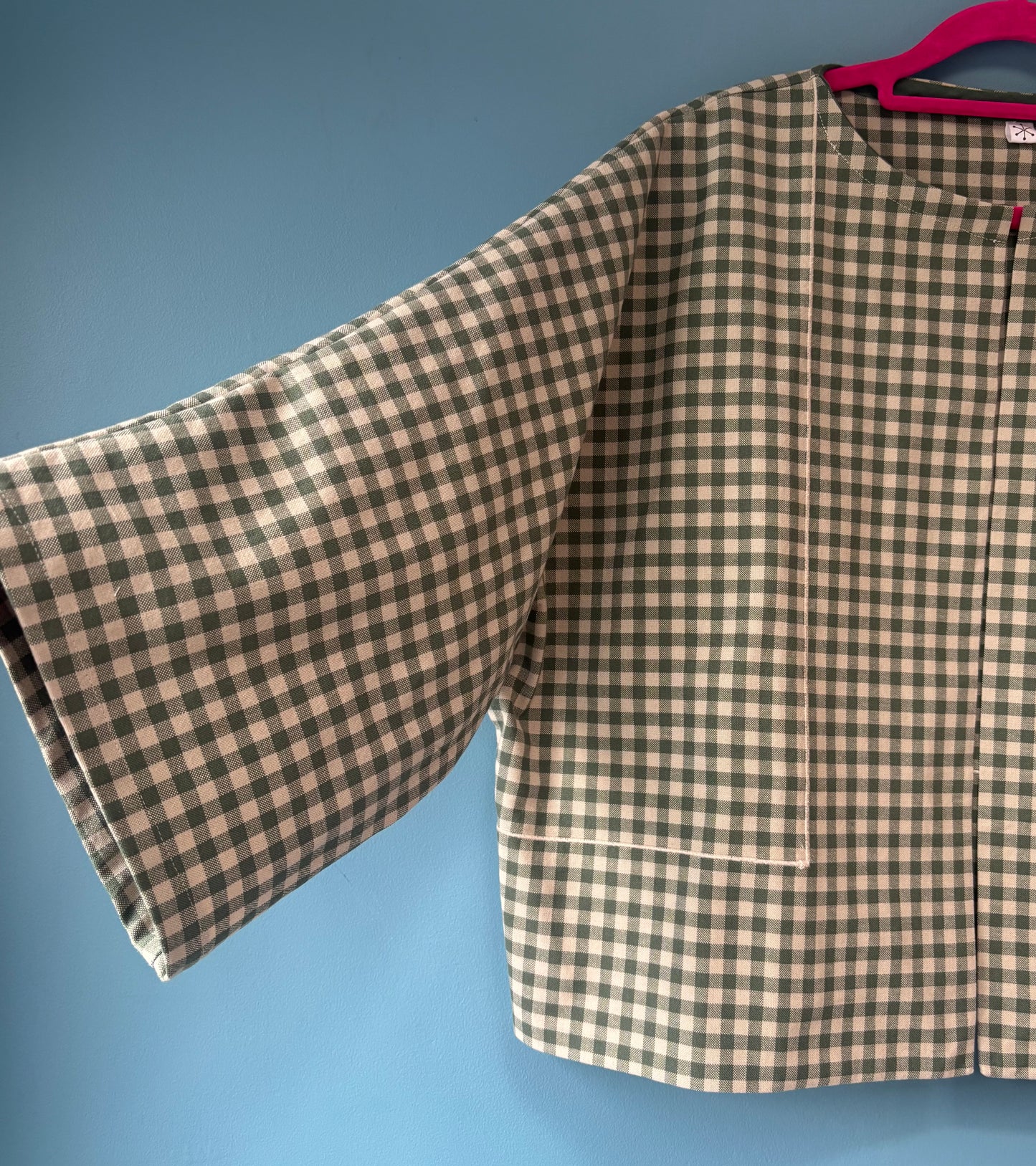 Repurposed tablecloth jacket