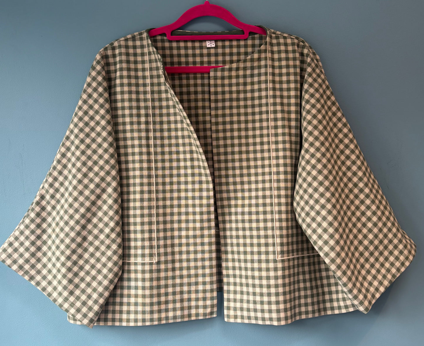 Repurposed tablecloth jacket