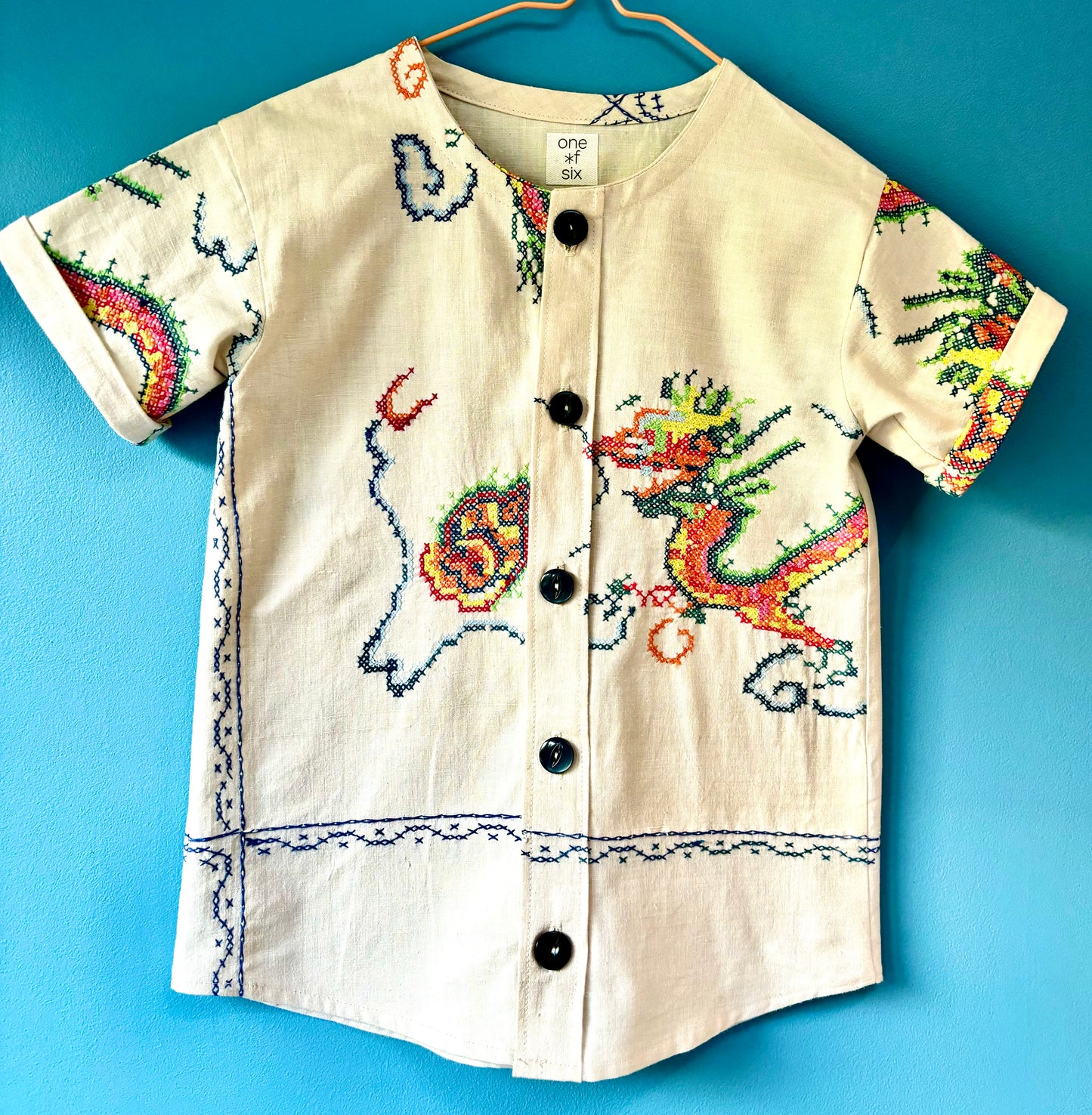 Embroidered vintage linen shirt
