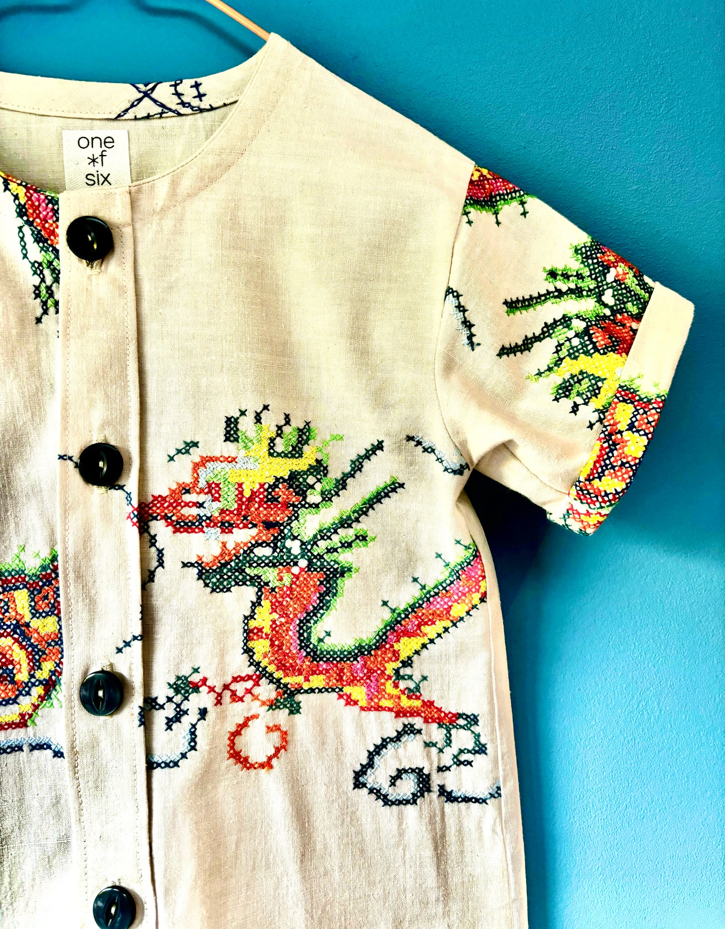 Embroidered vintage linen shirt