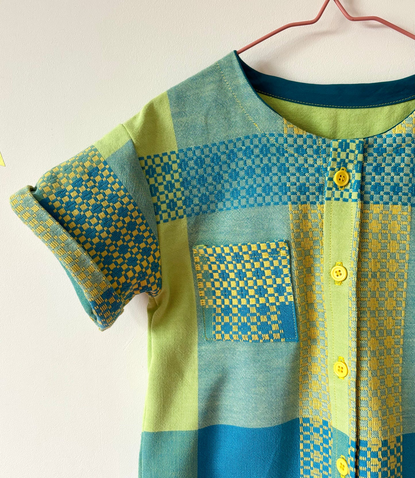 Vintage woven tablecloth shirt