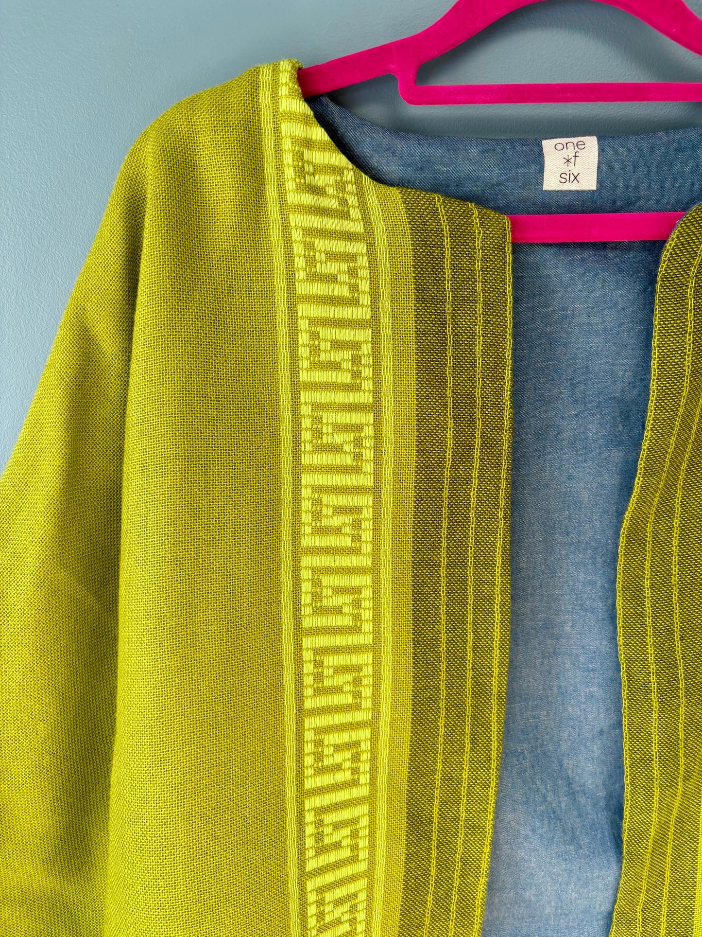 Mid-Century woven tablecloth jacket
