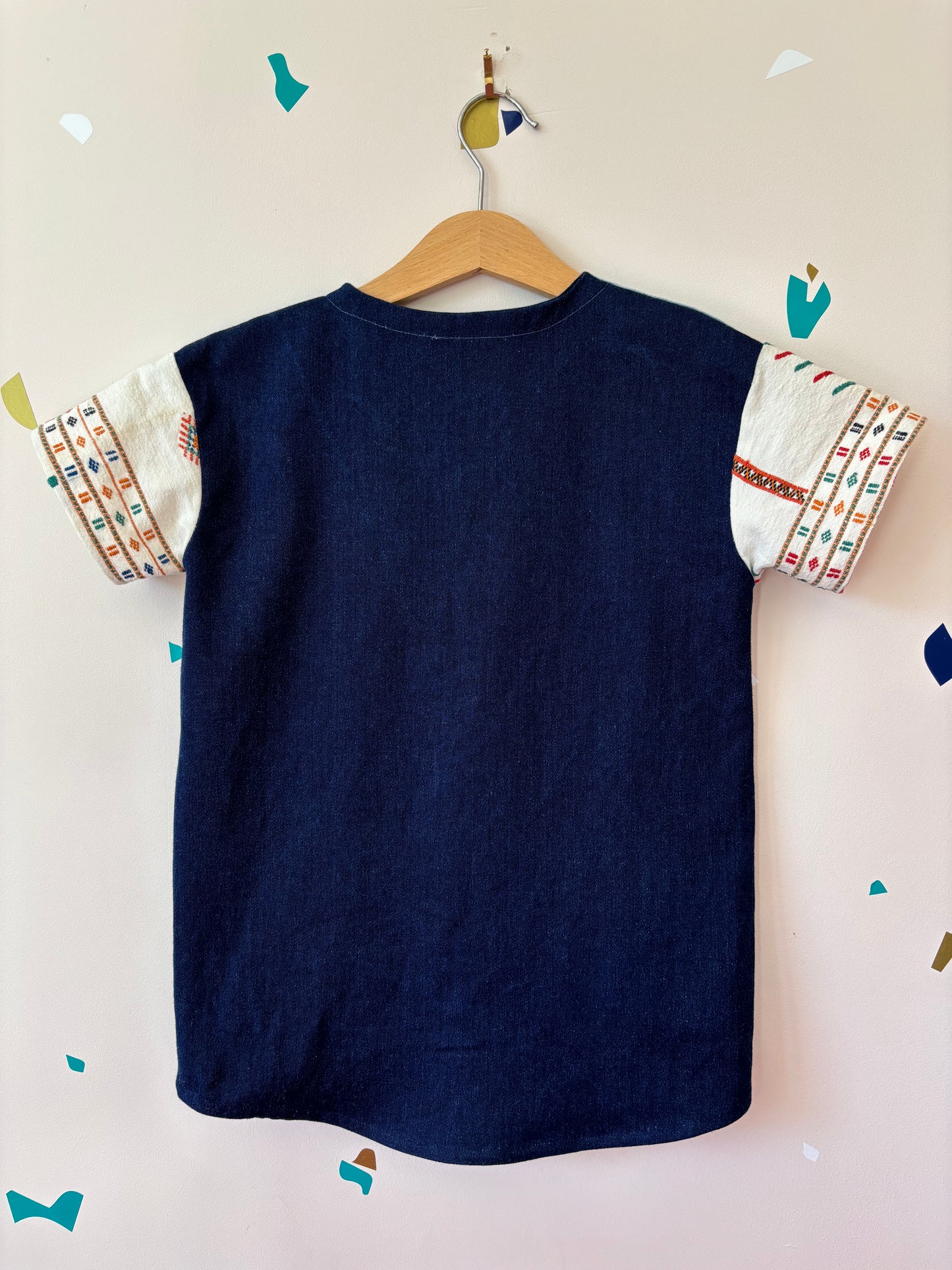 Denim shirt with vintage embroidery