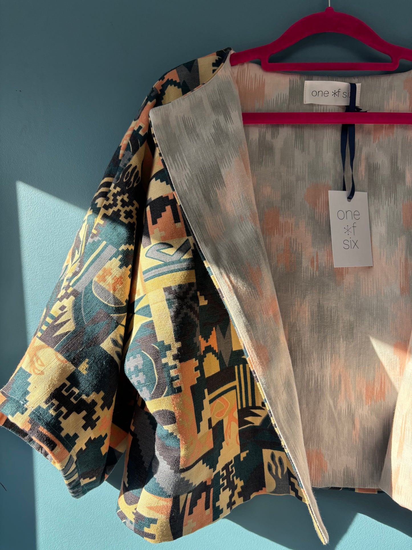 Vintage fabric cropped jacket
