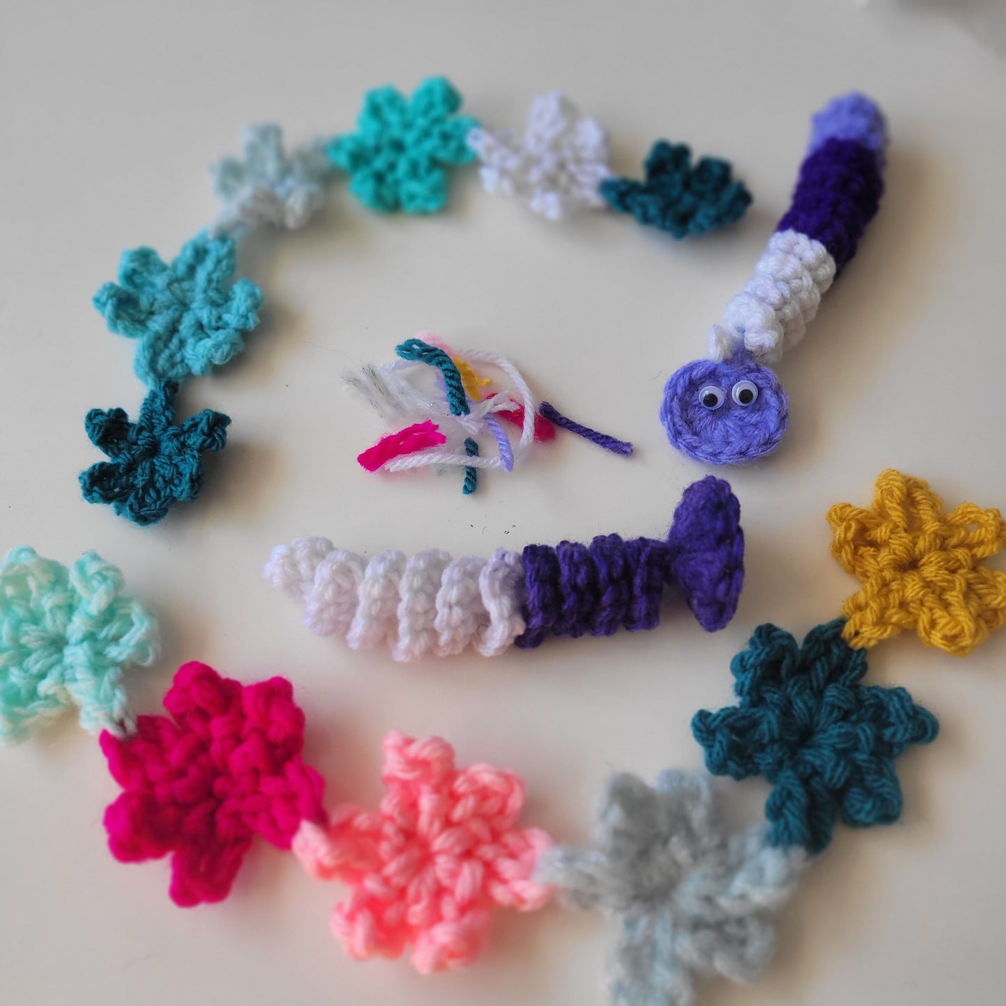 Fabric printing and crochet in Half-Term