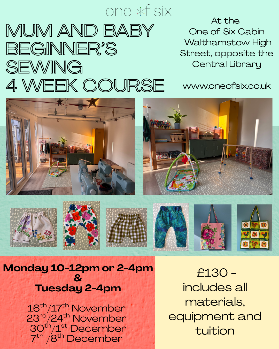 Mum and Baby sewing course