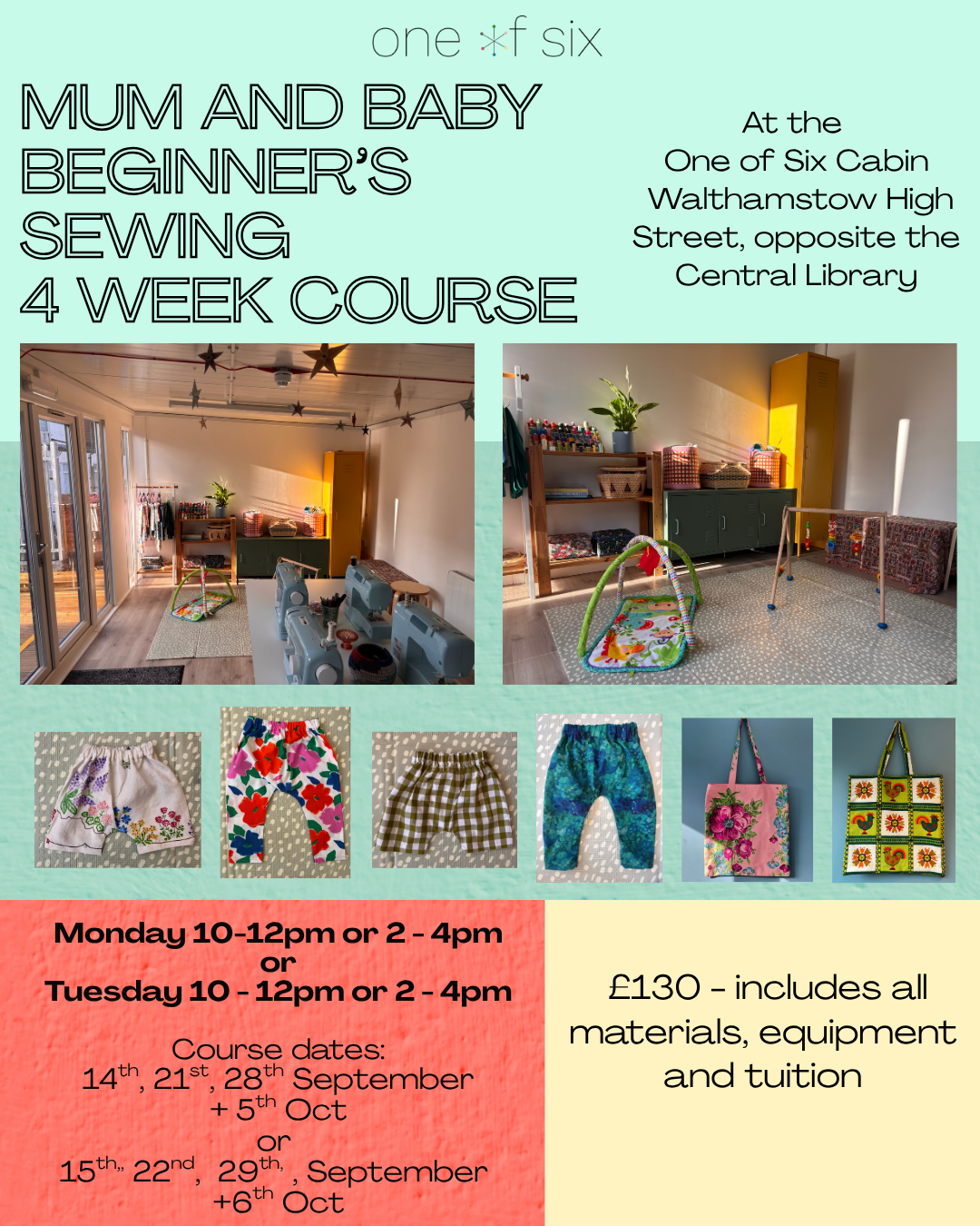 Mum and Baby sewing course
