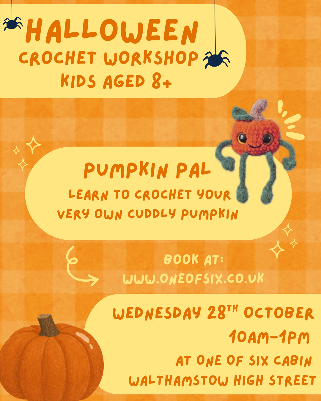 Half-term crochet workshop - make a Pumpkin Pal