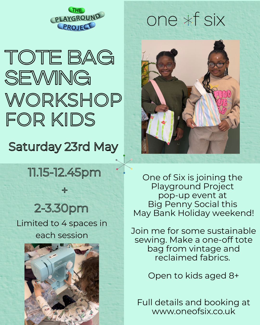 Tote bag sewing workshop