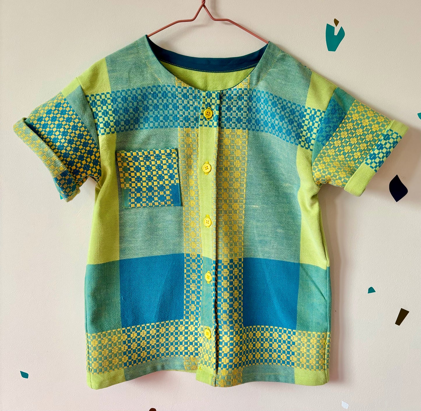 Vintage woven tablecloth shirt