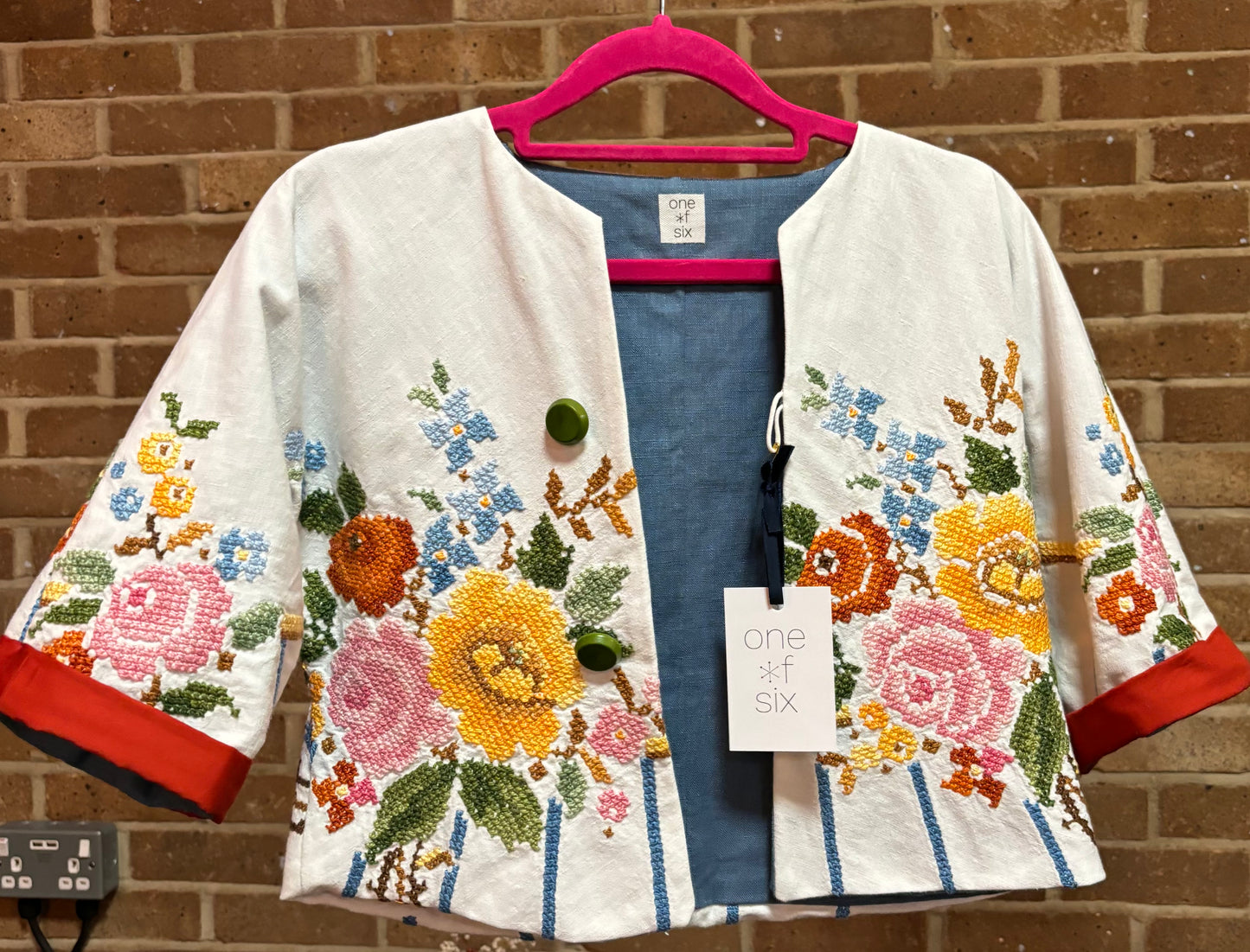 Vintage embroidered tablecloth jacket
